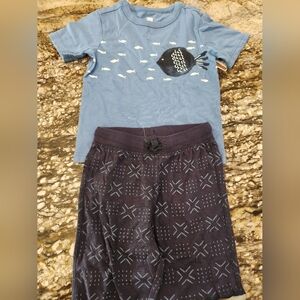Tea Collection Blue Fish Print Set